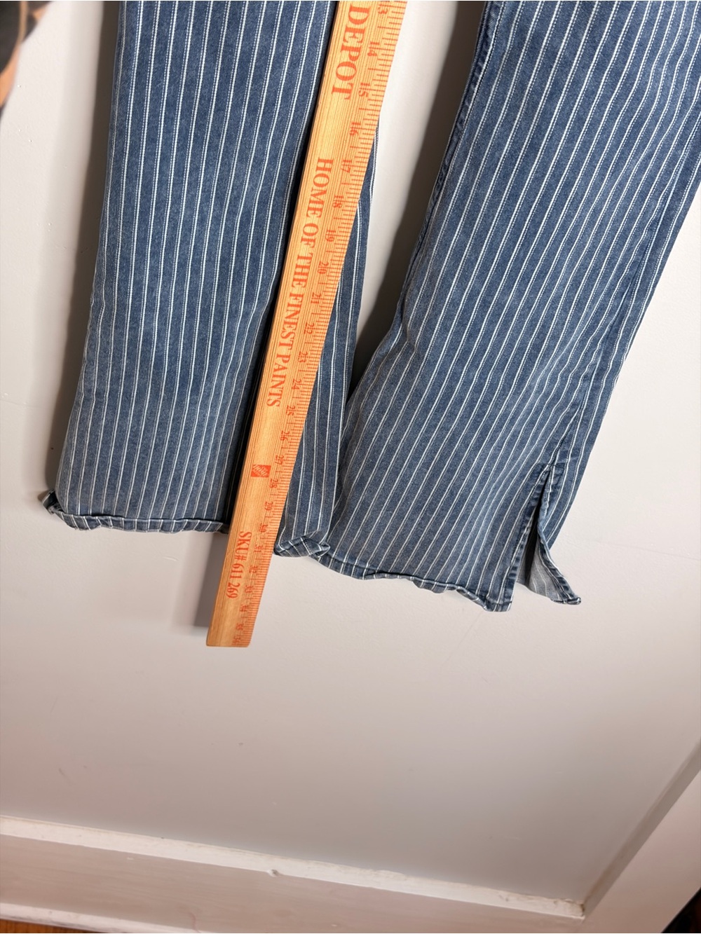We The Free Blue Pinstripe Wide-Leg Jeans - Picture 9 of 13